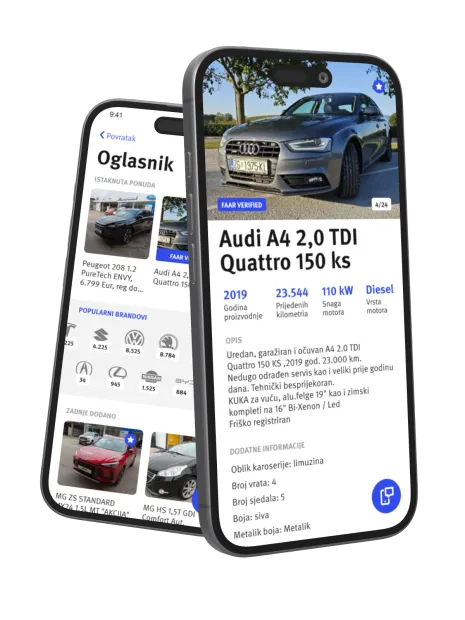 Drivers and assignments in the Faar business portal, on two phones