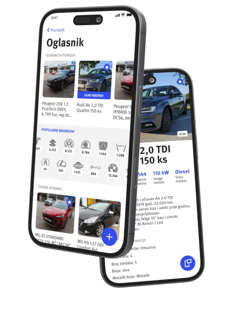 Fleet in the Faar business portal, on two phones