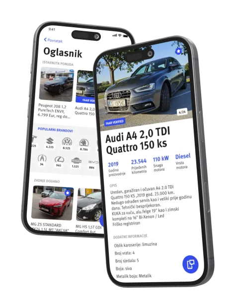 Fleet tracking in the Faar business portal, on two phones