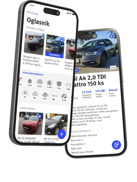 Driver community in the Faar app, on two phones