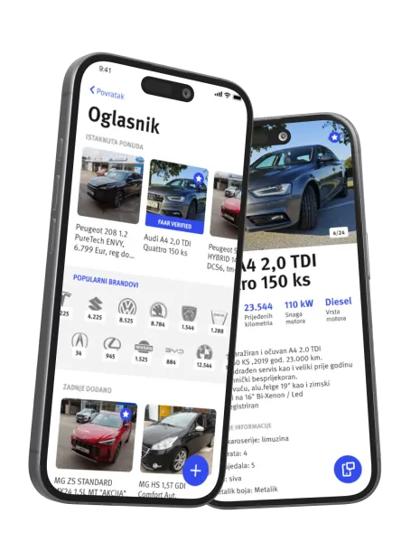 QFaar sticker in the Faar app, on two phones